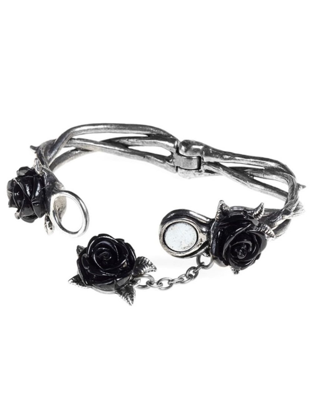 Alchemy England 1977 Wild Black Rose Pewter Bracelet, size M/L (BNWT) - Picture 2 of 5